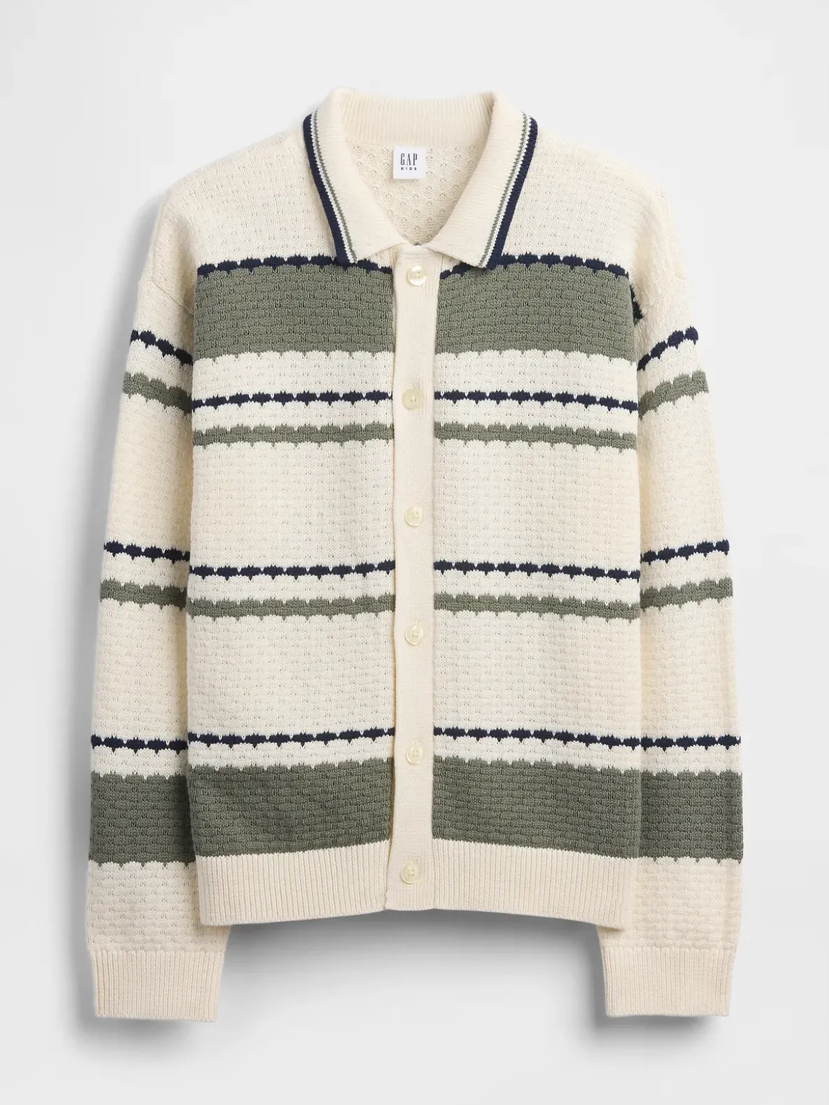 Kids Relaxed Polo Cardigan Sweater