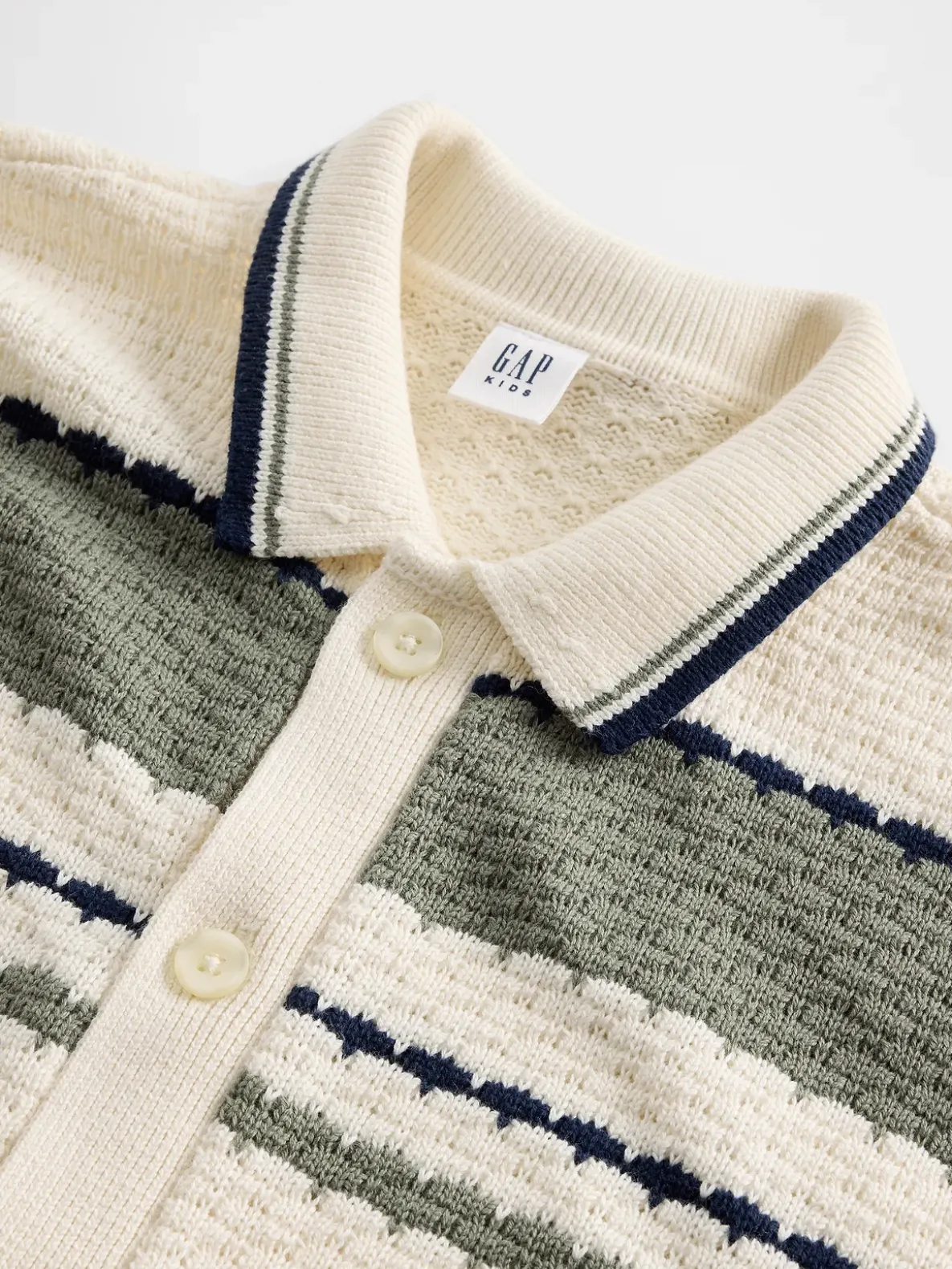 Kids Relaxed Polo Cardigan Sweater