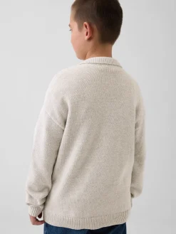 Kids Relaxed Polo Cardigan Sweater
