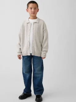 Kids Relaxed Polo Cardigan Sweater