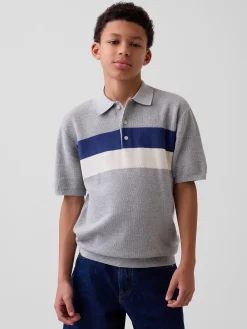 Kids Relaxed Stripe Polo Sweater Shirt