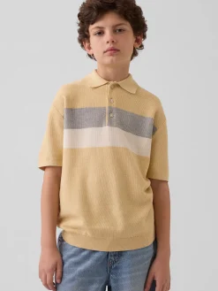 Kids Relaxed Stripe Polo Sweater Shirt