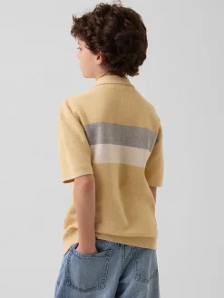 Kids Relaxed Stripe Polo Sweater Shirt
