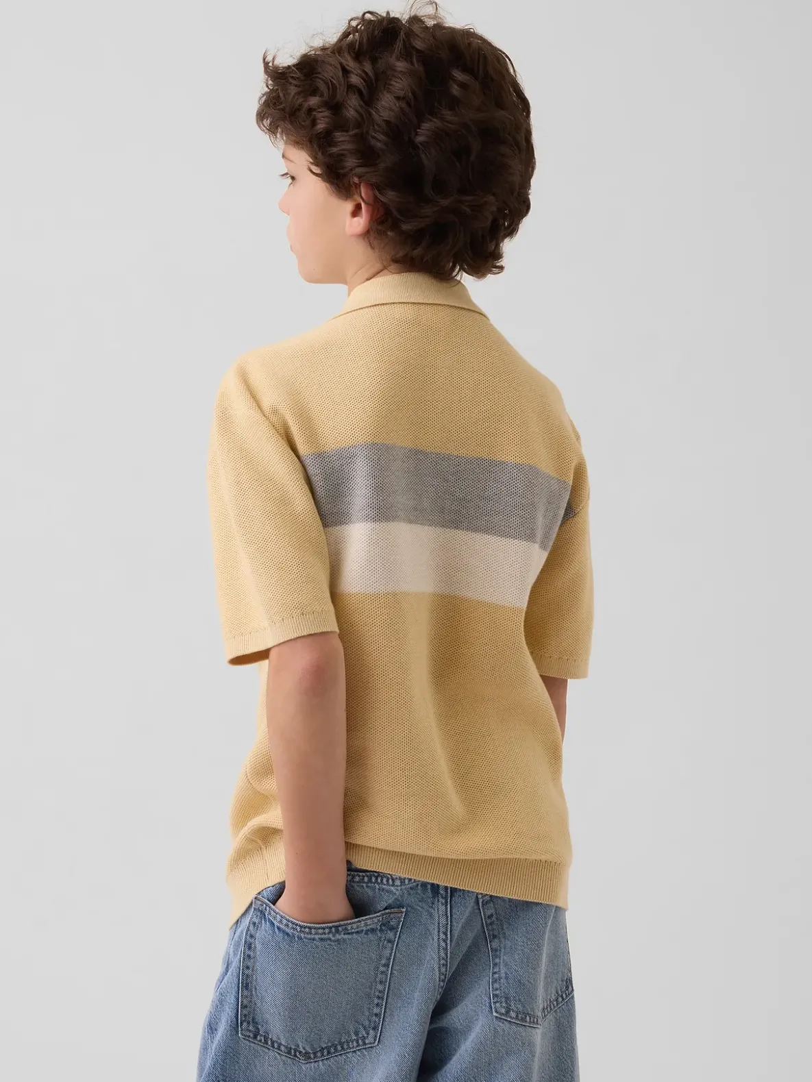 Kids Relaxed Stripe Polo Sweater Shirt