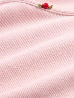 Kids Rib Puff-Sleeve Top
