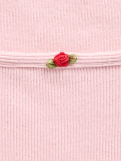 Kids Rib Puff-Sleeve Top