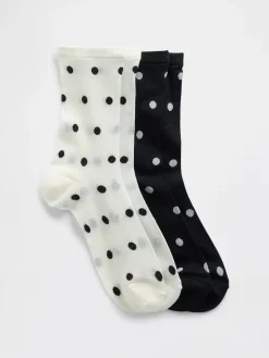 Kids Sheer Dot Crew Socks (2-Pack)