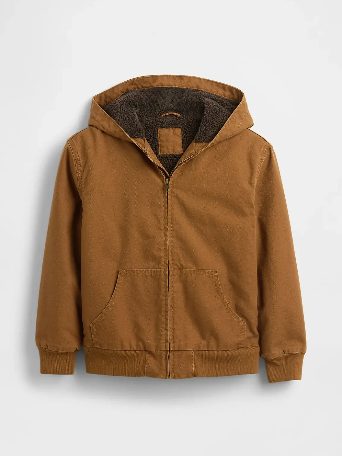 Kids Sherpa-Lined Canvas Denim Hoodie