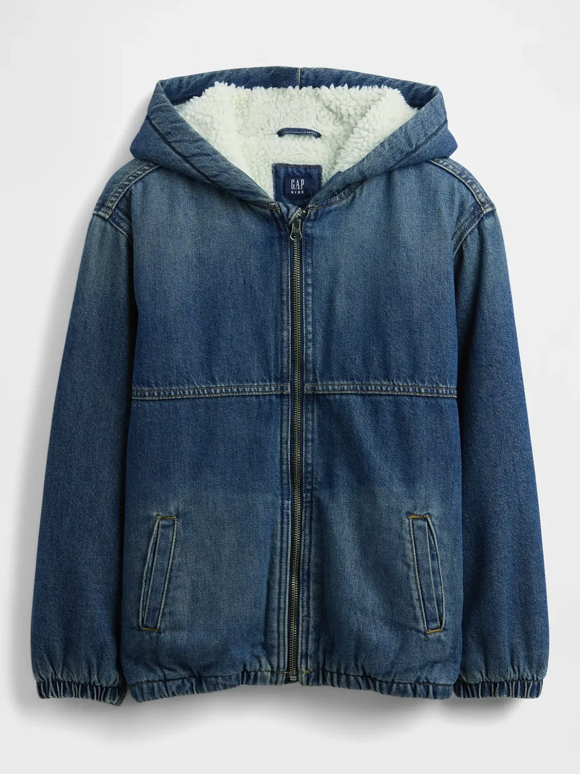 Kids Sherpa-Lined Denim Hoodie