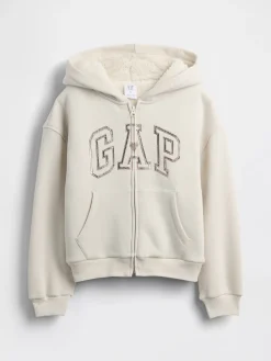 Kids Sherpa-Lined Graphic Logo Hoodie