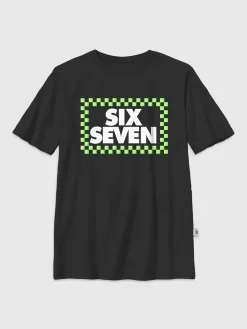 Kids Six Seven Checkered Graphic T-Shirt