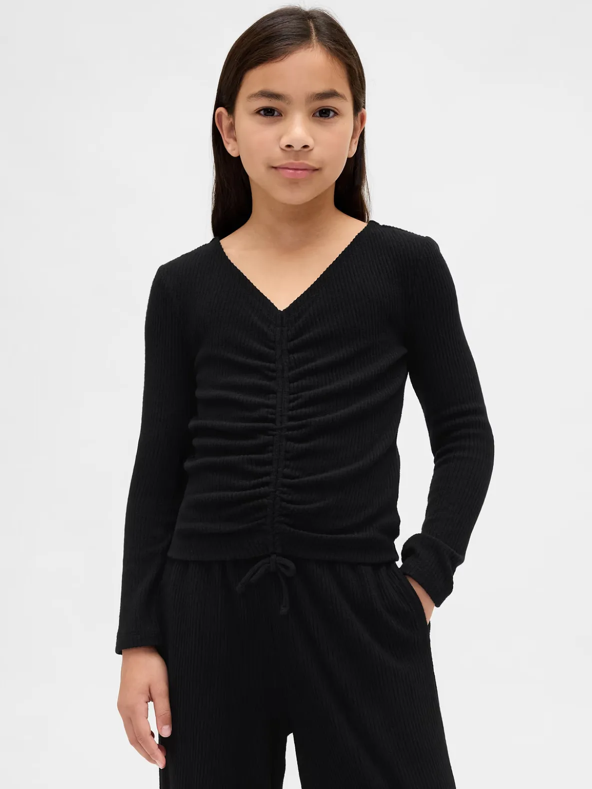 Kids Softspun Rib Ruched Top