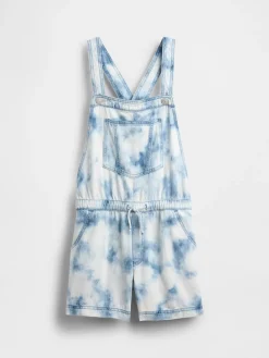 Kids Tie-Dye Denim Relaxed Shortalls