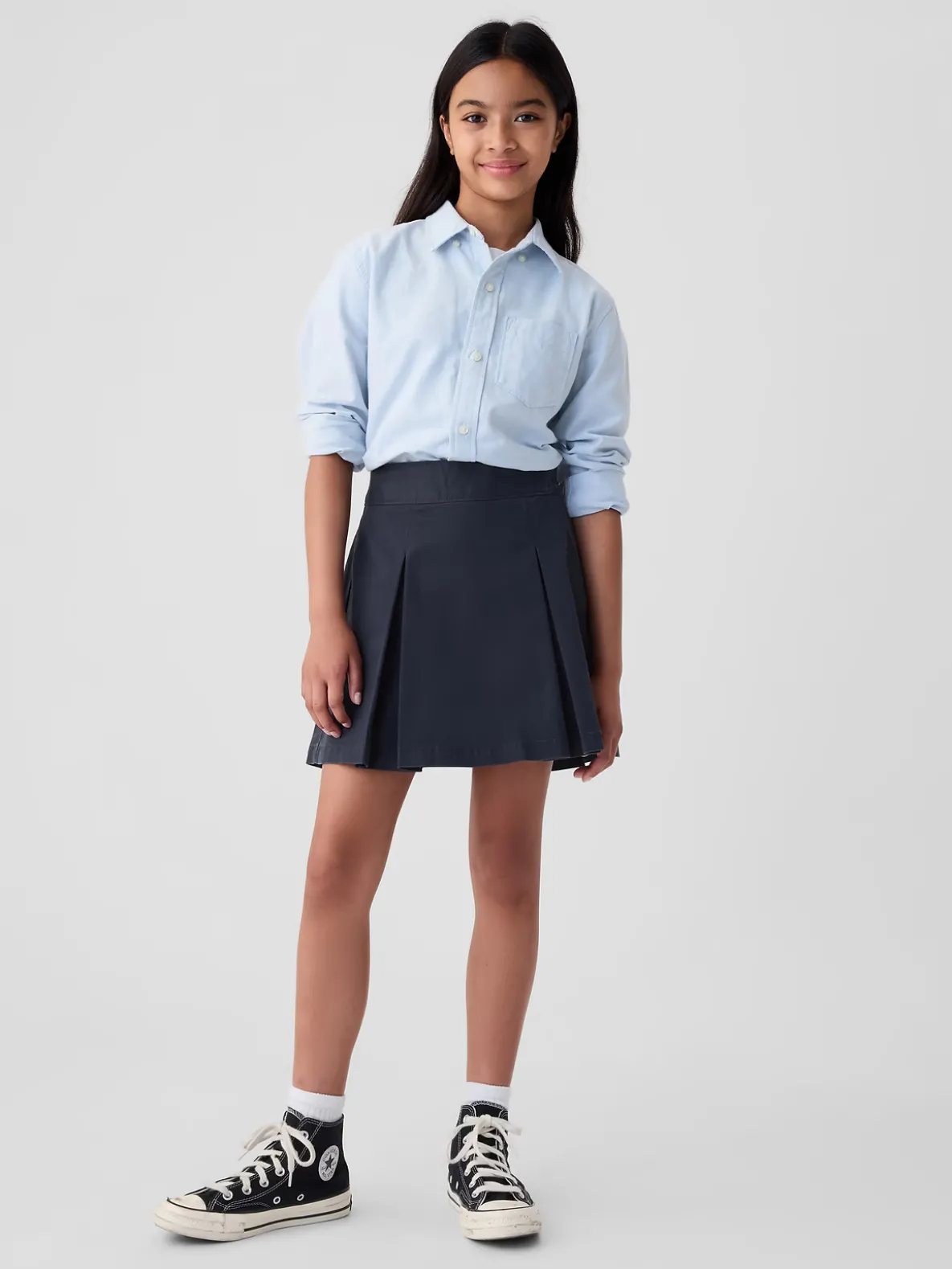 Kids Uniform Pleated Khaki Skort