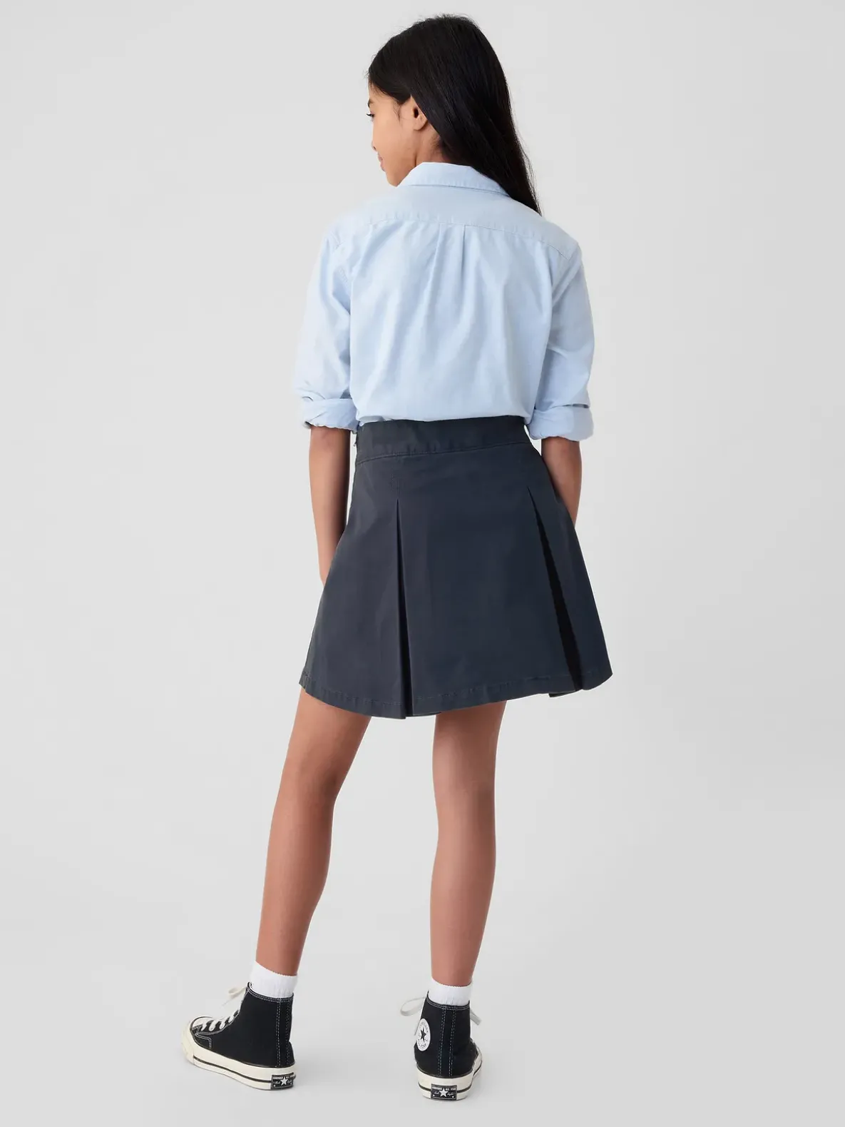 Kids Uniform Pleated Khaki Skort