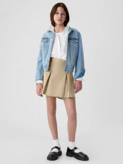 Kids Uniform Pleated Khaki Skort