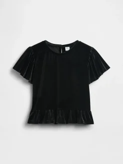 Kids Velour Peplum Top
