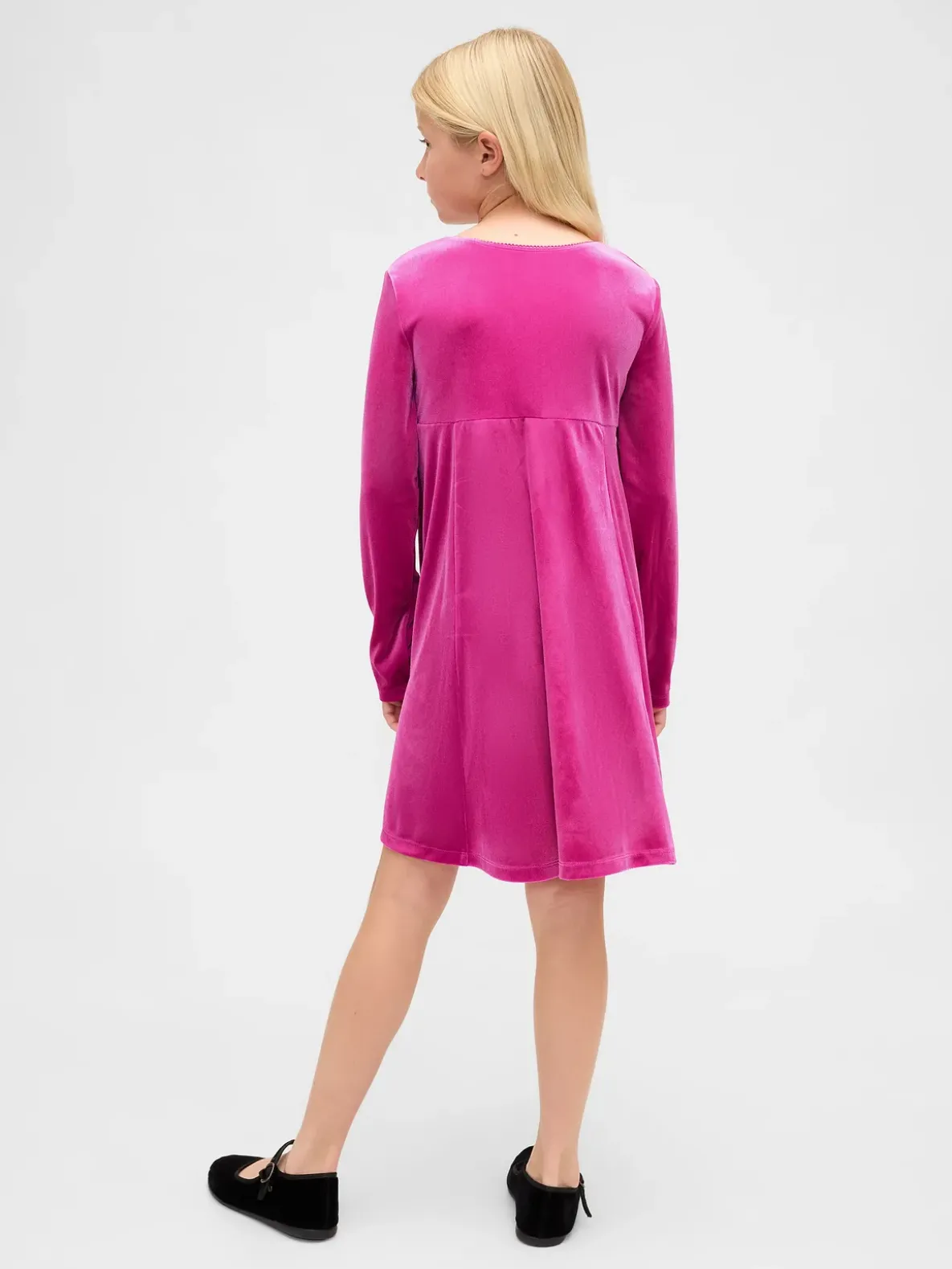 Kids Velvet Empire Waist Dress