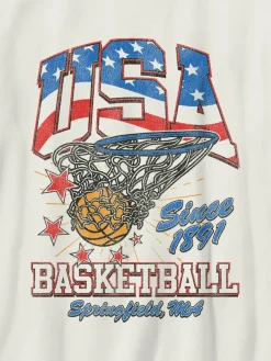 Kids Vintage Basketball Graphic T-Shirt
