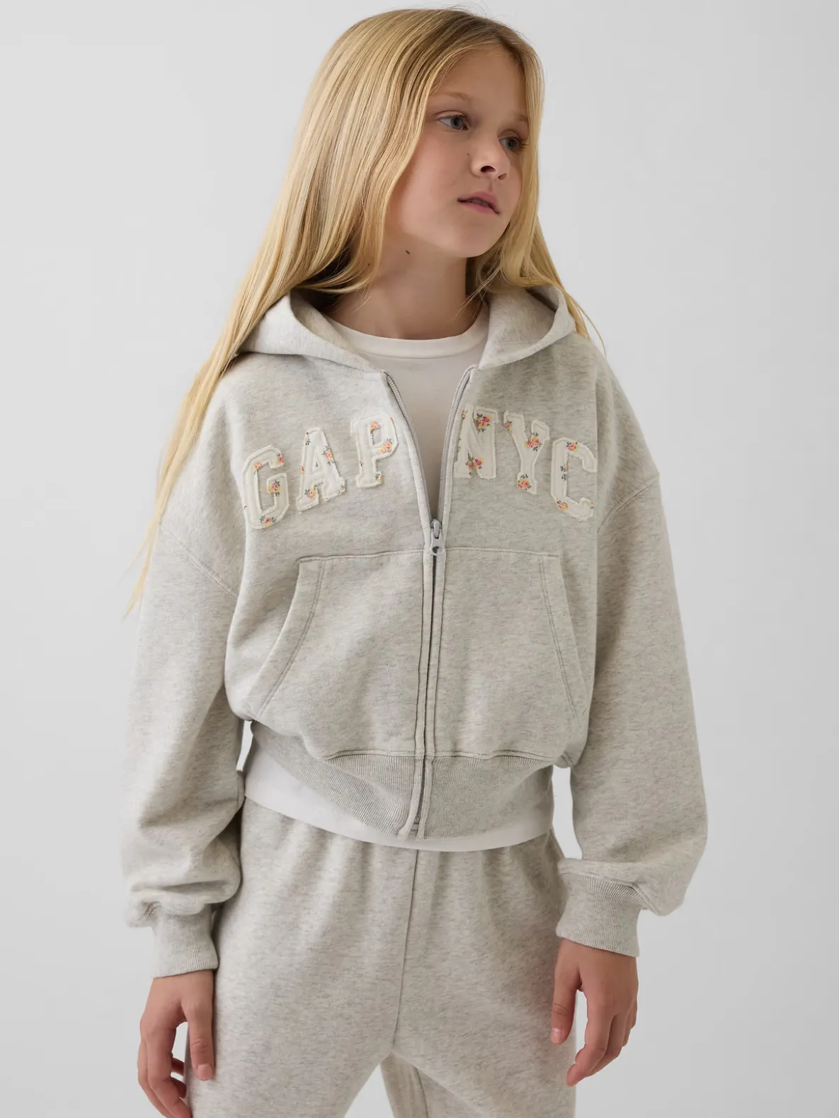 Kids VintageSoft Oversized Logo Zip Hoodie