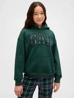 Kids VintageSoft Relaxed Plaid Logo Hoodie
