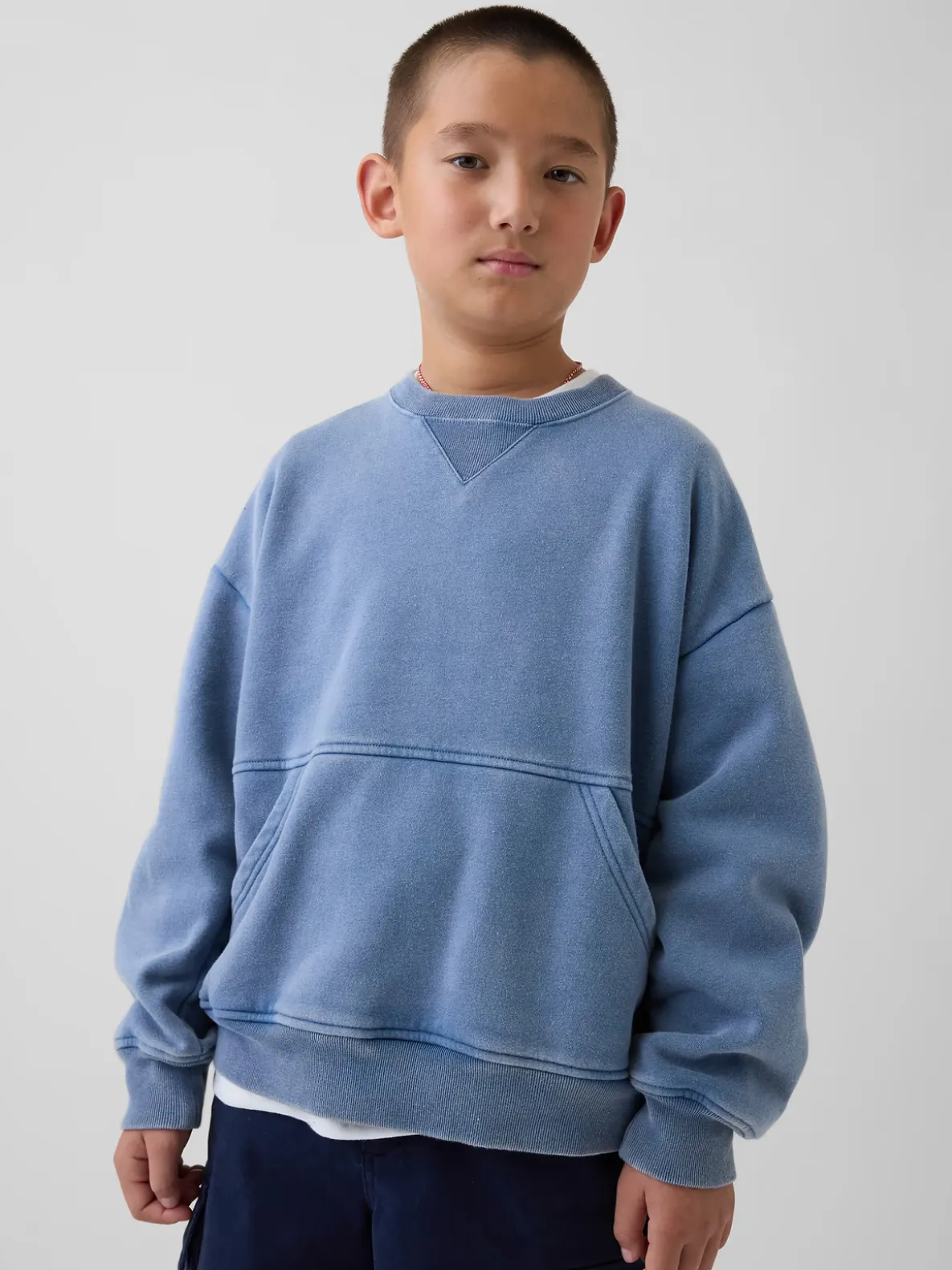 Kids VintageSoft Relaxed Crewneck Pocket Sweatshirt