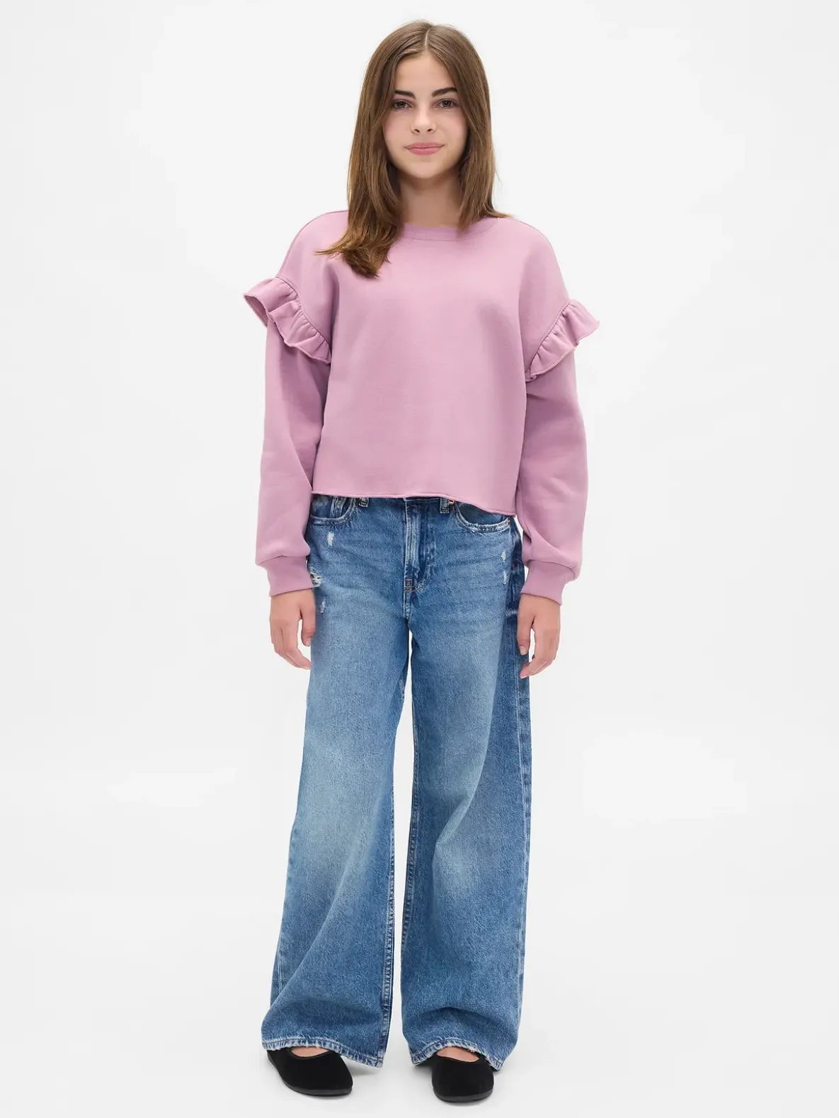 Kids VintageSoft Ruffle Sweatshirt