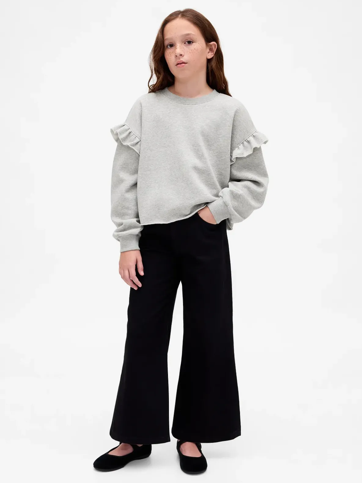 Kids VintageSoft Ruffle Sweatshirt