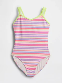 Kids V-Neck One-Piece Swimsuit
