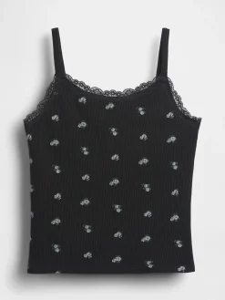 Kids Waffle Lace-Trim Cami
