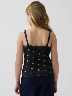 Kids Waffle Lace-Trim Cami