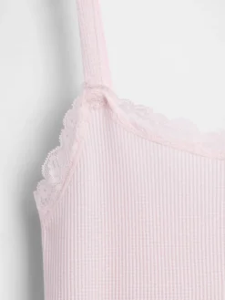 Kids Waffle Lace-Trim Cami