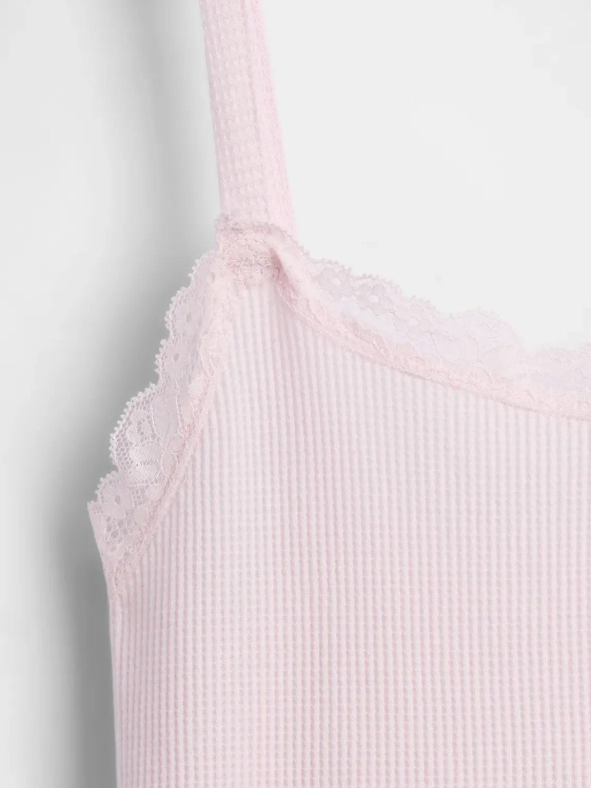 Kids Waffle Lace-Trim Cami