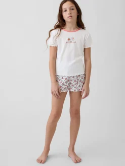 Kids Winnie The Pooh Recycled Rib PJ Short Set