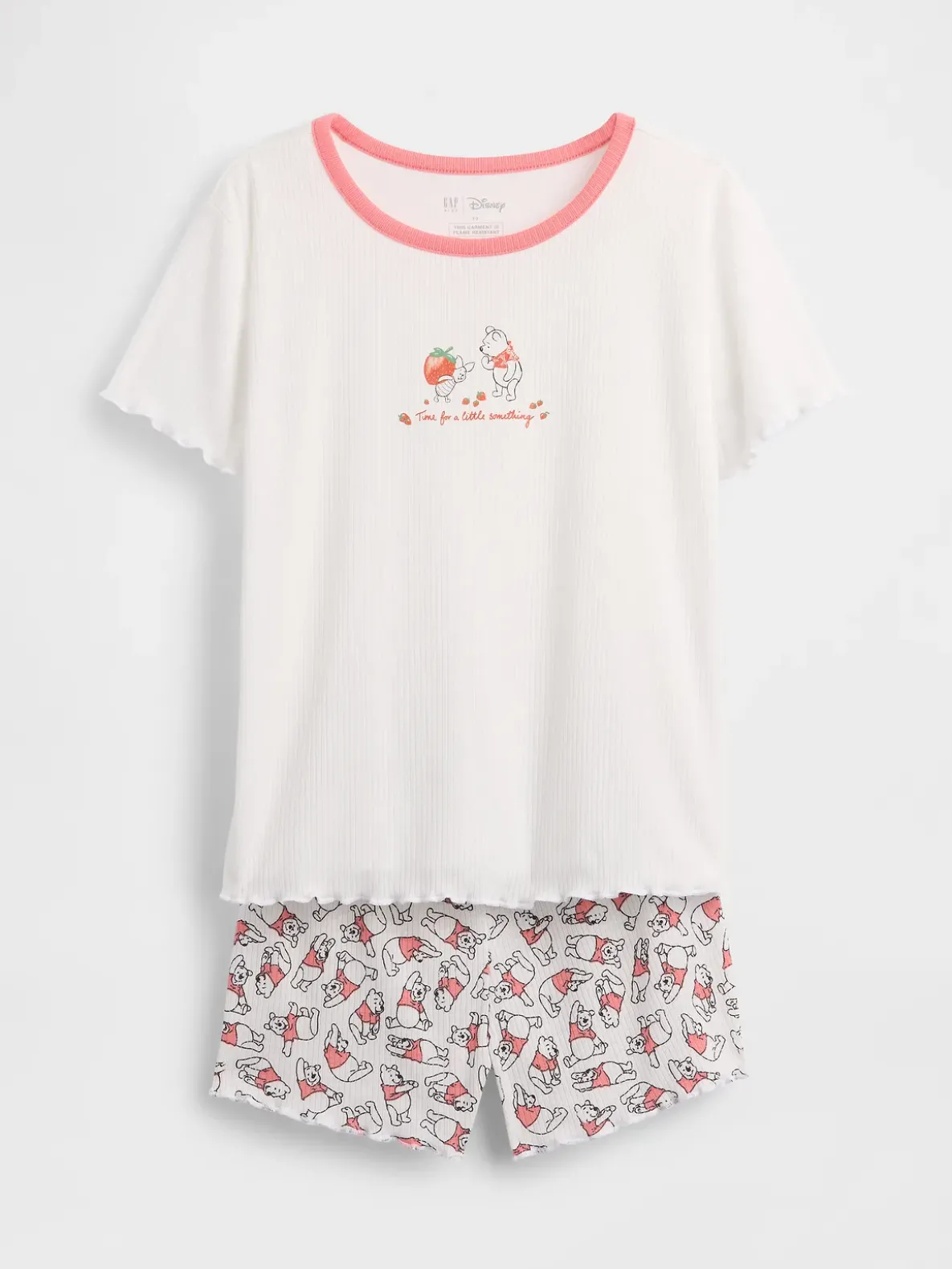 Kids Winnie The Pooh Recycled Rib PJ Short Set