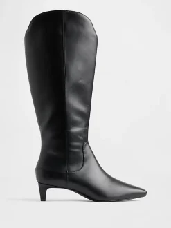 Kitten Heel Pointy Knee High Boots