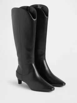 Kitten Heel Pointy Knee High Boots