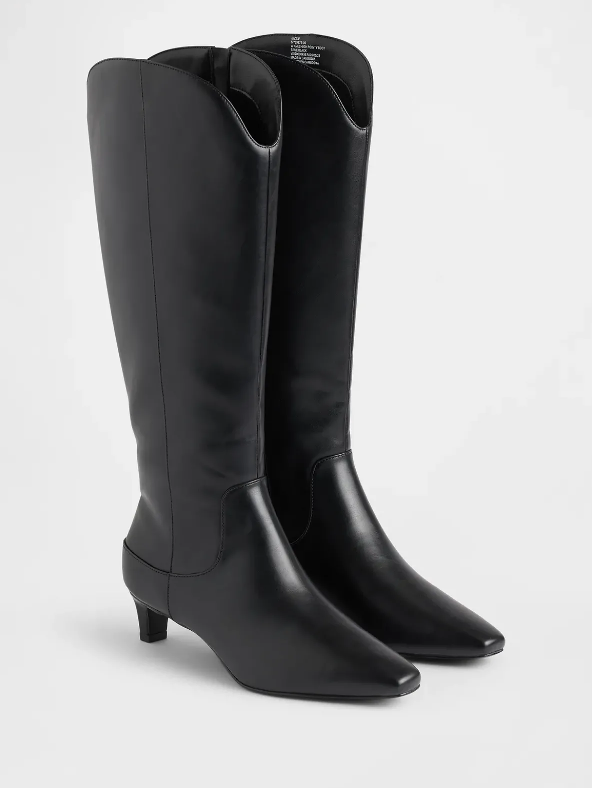 Kitten Heel Pointy Knee High Boots
