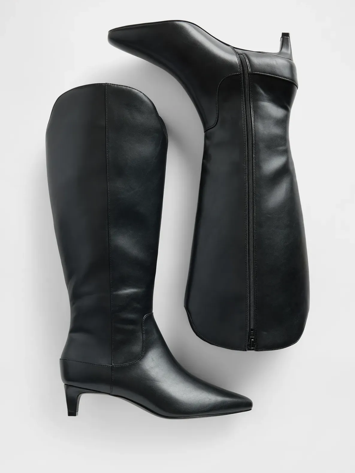 Kitten Heel Pointy Knee High Boots