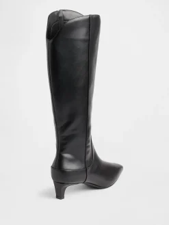 Kitten Heel Pointy Knee High Boots