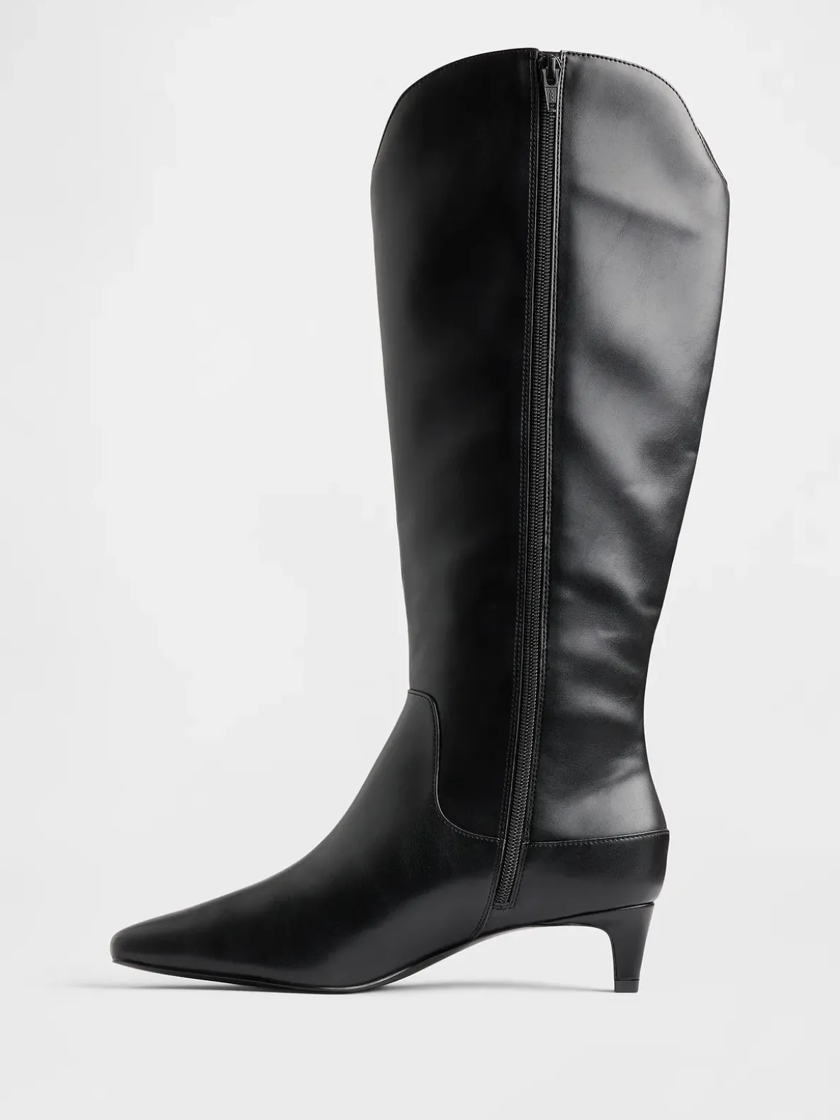 Kitten Heel Pointy Knee High Boots