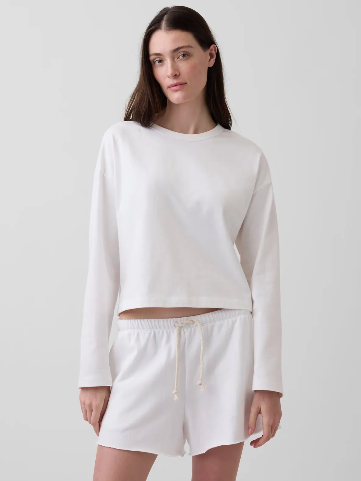 Knit Oversized Crop T-Shirt