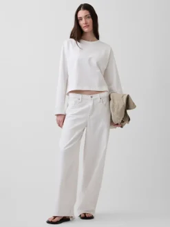 Knit Oversized Crop T-Shirt
