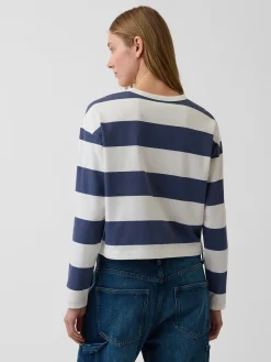 Knit Oversized Crop T-Shirt