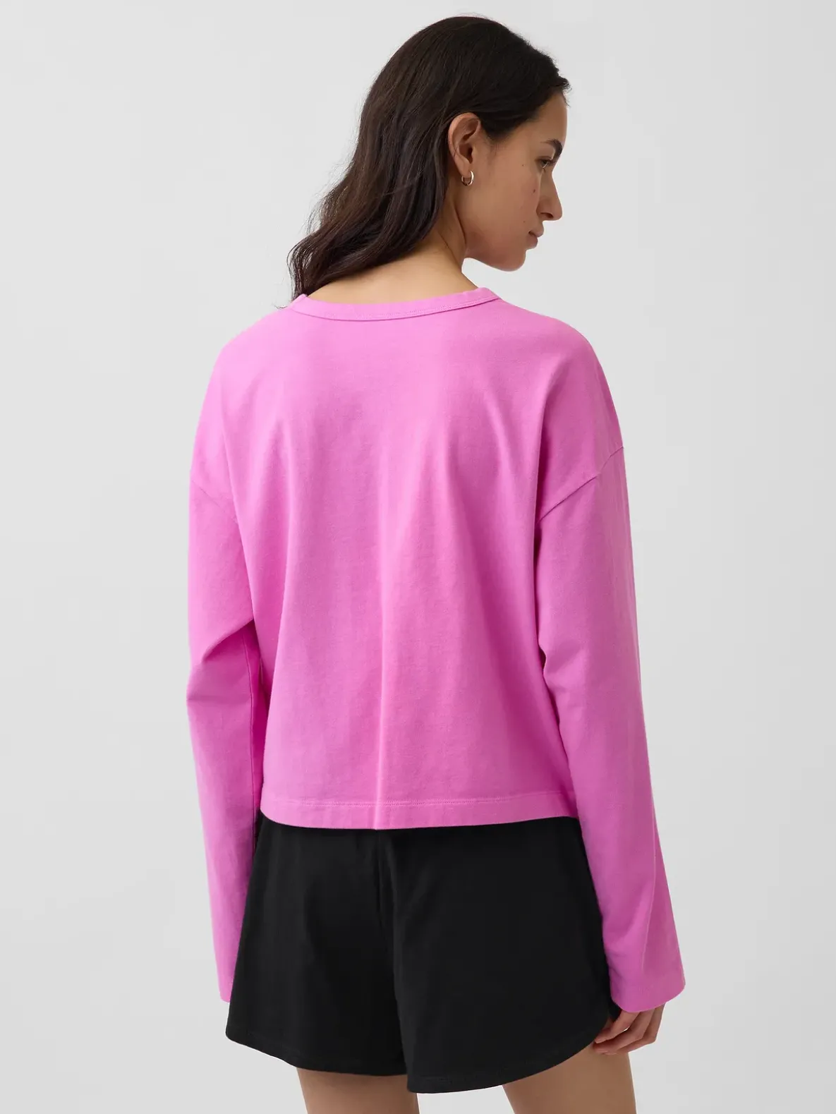 Knit Oversized Crop T-Shirt