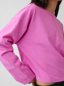 Knit Oversized Crop T-Shirt