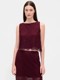 Lace Boatneck Crop Shell Top