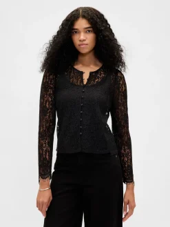 Lace Button-Front Top