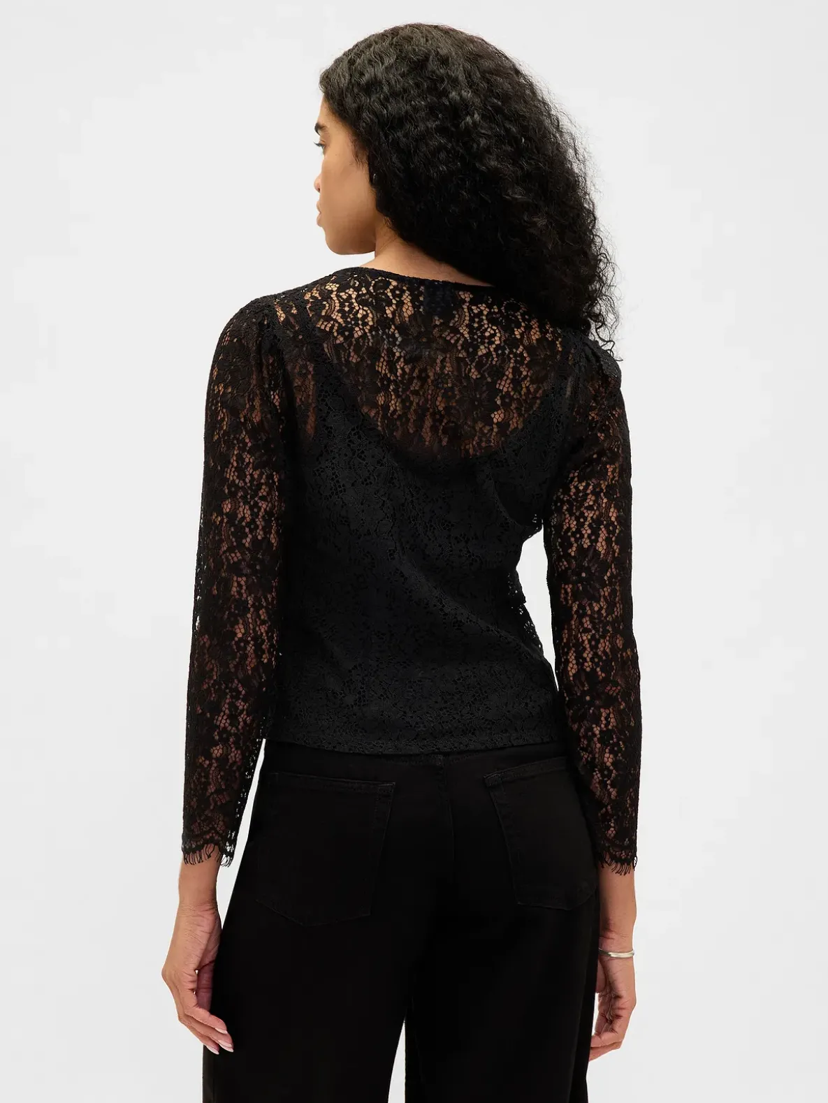 Lace Button-Front Top