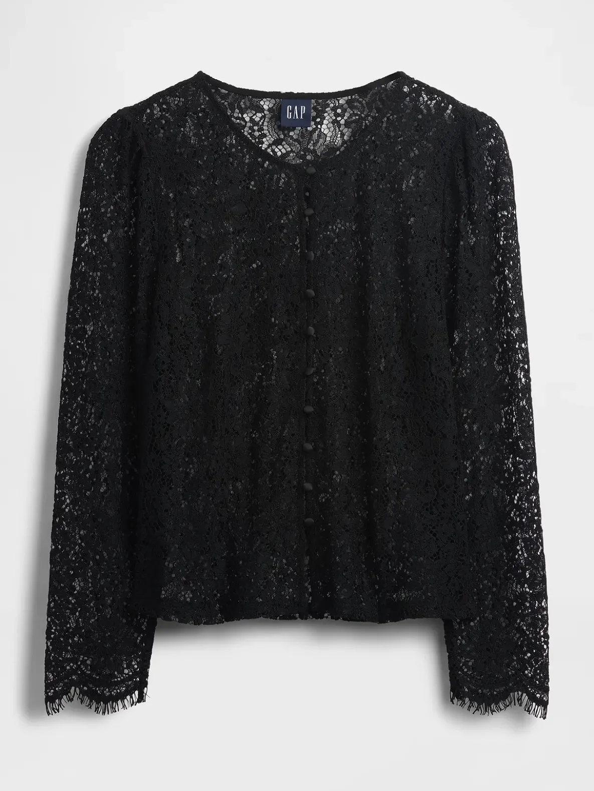 Lace Button-Front Top